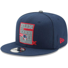 Load image into Gallery viewer, New Era New England Patriots Navy 5-Time Super Bowl Champions 9FIFTY Snapback Adjustable Hat