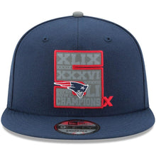 Load image into Gallery viewer, New Era New England Patriots Navy 5-Time Super Bowl Champions 9FIFTY Snapback Adjustable Hat