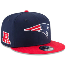 Load image into Gallery viewer, New Era New England Patriots Baycik Snapback Hat - Navy Blue/Red