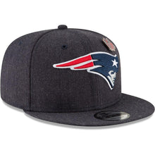 Load image into Gallery viewer, New Era New England Patriots Navy NFL Heathered Pin 9FIFTY Snapback Adjustable Hat