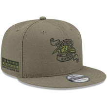 Load image into Gallery viewer, New Era Baltimore Ravens Olive Crafted in the USA 9FIFTY Adjustable Hat