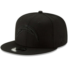 Load image into Gallery viewer, New Era Los Angeles Chargers Black Black On Black 9FIFTY Adjustable Hat