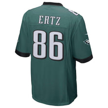 Load image into Gallery viewer, Men's Zach Ertz Midnight Green Philadelphia Eagles Super Bowl LII Champions Patch Game Jersey 2019