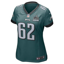 Load image into Gallery viewer, Women's Jason Kelce Midnight Green Philadelphia Eagles Super Bowl LII Champions Patch Game Jersey 2019